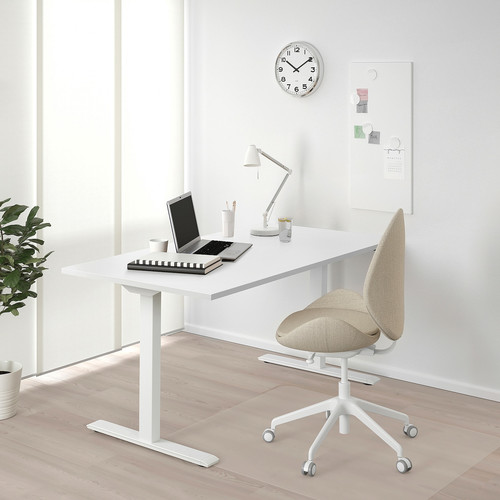 RODULF Desk sit/stand, white, 140x80 cm
