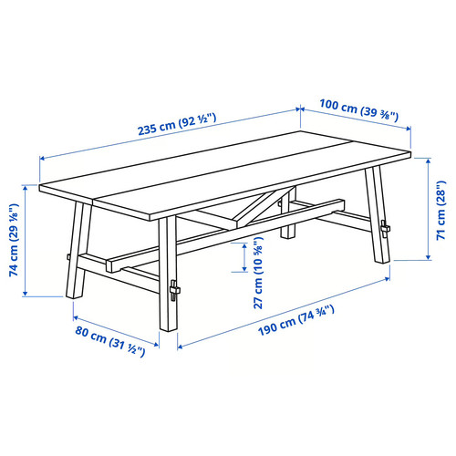 SKOGSTA Dining table, acacia, 235x100 cm