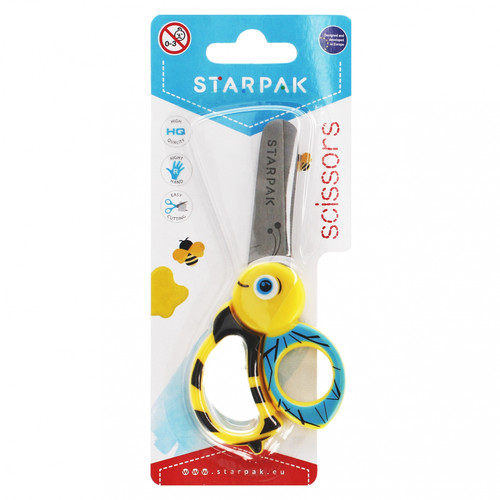 Starpak School Scissors 13.5cm Bee 3+