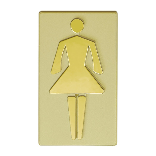 Toilet Sign for Ladies, 4.7x8.5 cm, olive