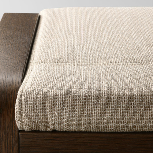 POÄNG Armchair and footstool, brown/Hillared beige