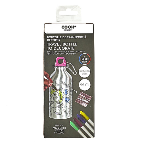 Metal Water Bottle with Markers for Children