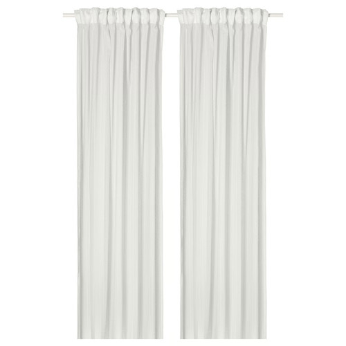 MATILDA Sheer curtains, 1 pair, white/with heading tape, 145x250 cm