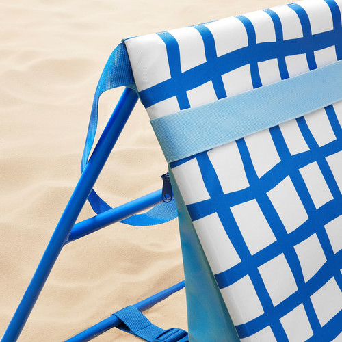 STRANDÖN Sun lounger, blue/white