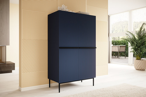 High Cabinet Sideboard Nicole, dark blue, black legs