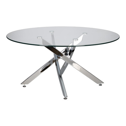 Coffee Table Amber 90cm, transparent/chrome