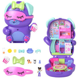 Polly Pocket Sleepover Puppy Compact Playset With 1 Micro Doll JCR38 4+