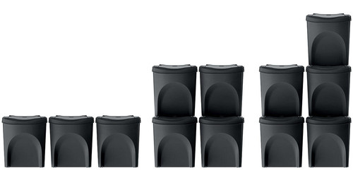 Waste Sorting Bins 25l  SORTI BOX, black