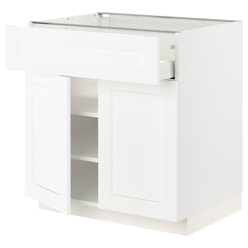 METOD / MAXIMERA Base cabinet with drawer/2 doors, white Enköping/white wood effect, 80x60 cm