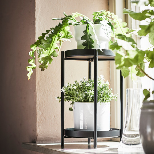 OLIVBLAD Plant stand, in/outdoor black, 35 cm
