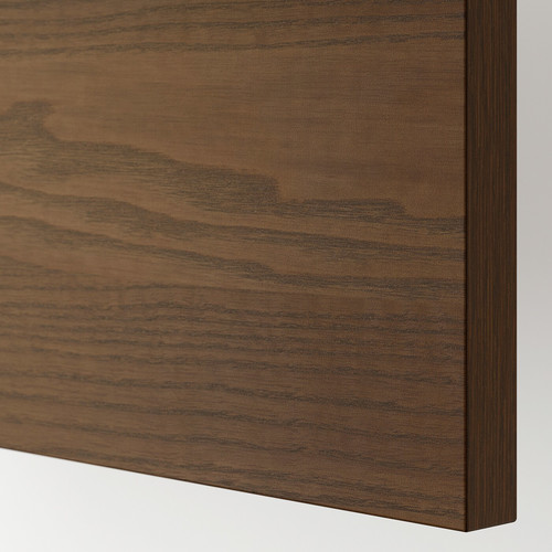 METOD / MAXIMERA Base cab f hob/2 fronts/3 drawers, white/Stensta dark brown ash veneer, 80x60 cm
