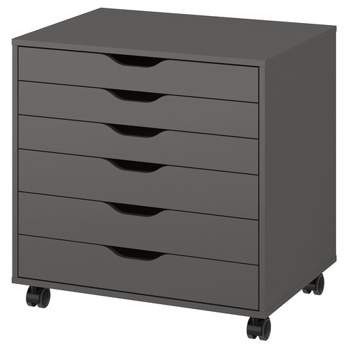 ALEX Drawer unit on castors, dark grey, 67x66 cm