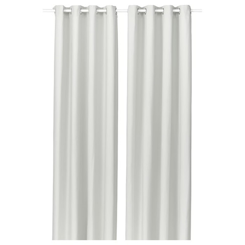 GINSTMOTT Curtains, 1 pair, white/with eyelets, 145x300 cm