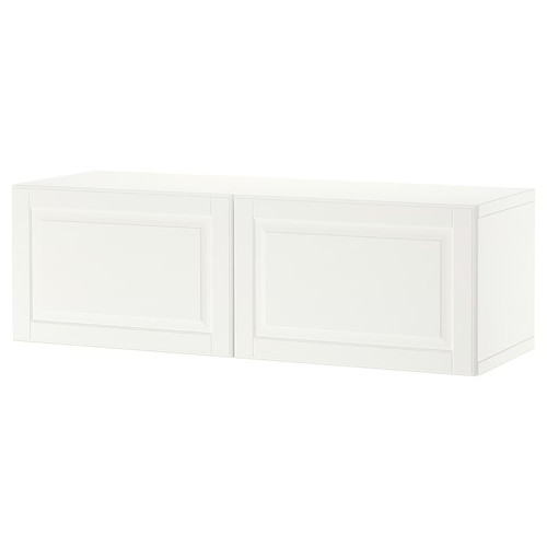 BESTÅ Shelf unit with doors, white, Smeviken white, 120x42x38 cm