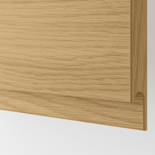 METOD Wall cabinet with dish drainer, white/Voxtorp oak effect, 60x60 cm
