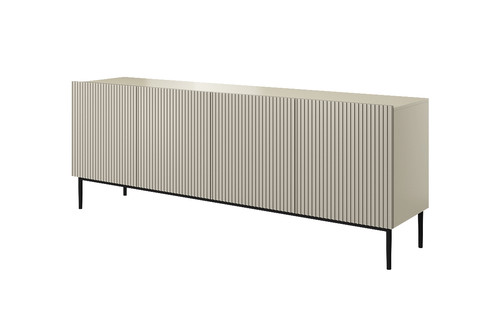 Four-Door Cabinet Nicole 200cm, cashmere, black legs