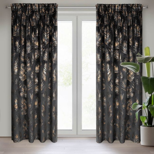 Curtain Gloria 140x300 cm, black/grey