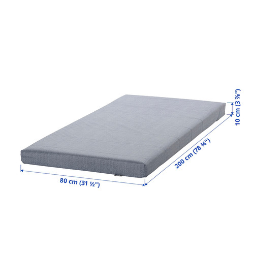 ÅGOTNES Foam mattress, firm/light blue, 80x200 cm