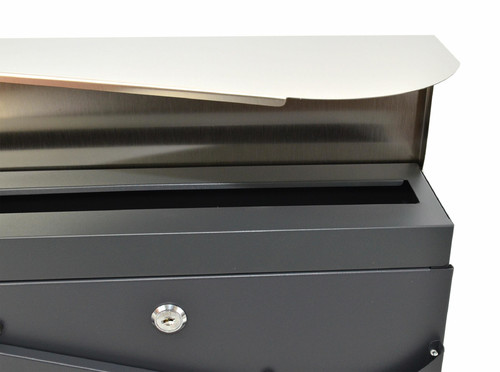 Modern Wall-Mount Letterbox, Anthracite/Silver, 370x370x105mm