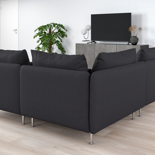 SÖDERHAMN Corner sofa, 4-seat, with open end/Fridtuna dark grey