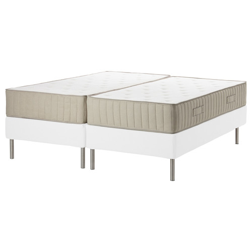 ESPEVÄR/VATNESTRÖM Divan bed, white/firm/medium-hard natural, 180x200 cm