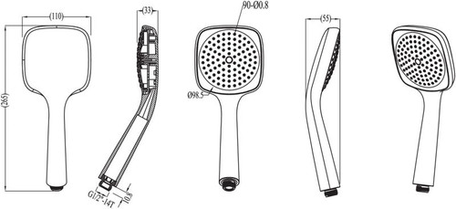 GoodHome Shower Head Teesta, chrome