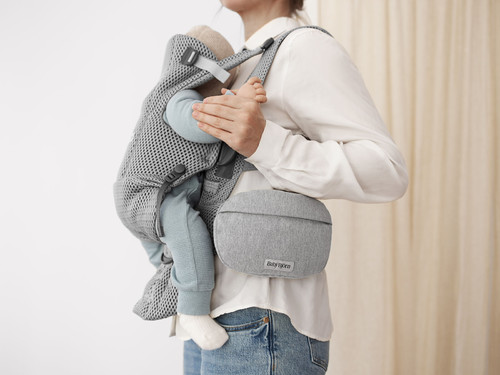 BABYBJORN Pocket Pouch for Baby Carrier, Woven Mélange, Light Grey