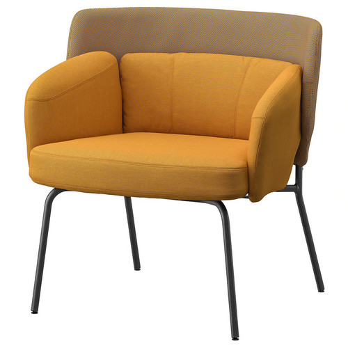 BINGSTA Armchair, Vissle dark yellow, Kabusa dark yellow