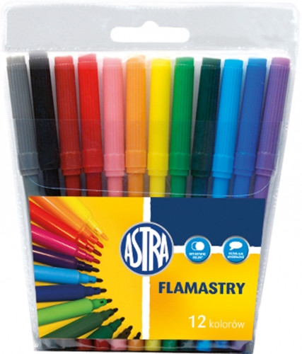 Astra Felt Tip pens CX 12 Colours