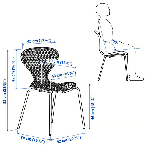 SKÅLSTA Chair, rattan/tubular metal/light grey-beige