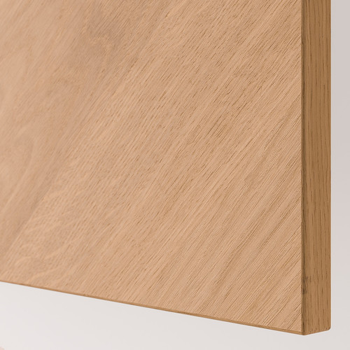 BESTÅ Wall cabinet with 2 doors, white/Hedeviken oak veneer, 60x22x128 cm