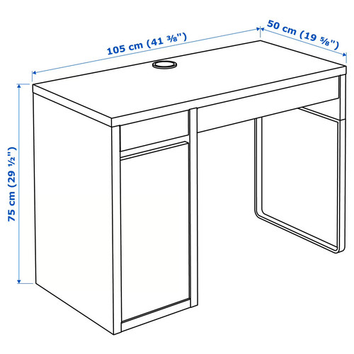 MICKE Desk, white, 105x50 cm
