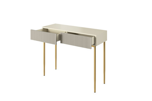 Modern Console Table Dresser Dressing Table Nicole, cashmere, gold legs