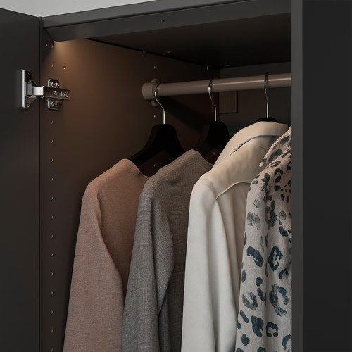 ÖVERSIDAN LED wardrobe lighting strp w sensor, dimmable dark grey, 46 cm