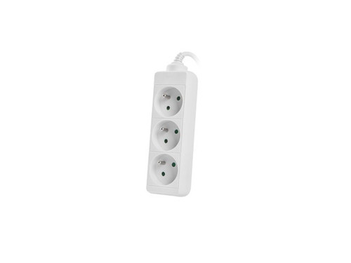 Lanberg Power Strip 3xFR, full CU, 3m, white