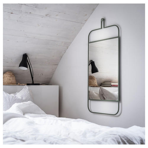 GRANVÅG Mirror, wall hanging/green, 50x110 cm