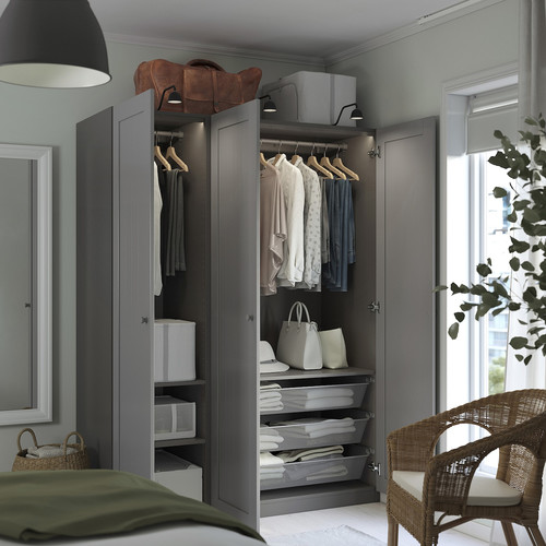 PAX / GULLABERG Wardrobe combination, dark grey/dark grey, 150x60x201 cm