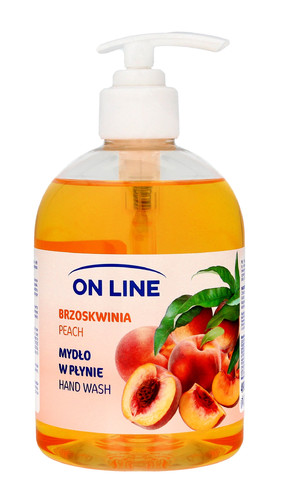 On Line Transparent Hand Wash Peach 490ml