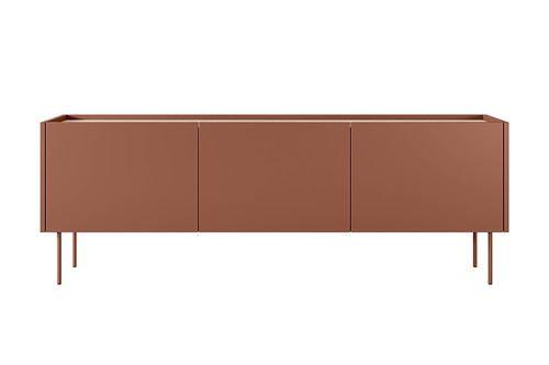 Three-Door TV Cabinet with Drawer Desin 170, ceramic red/nagano oak