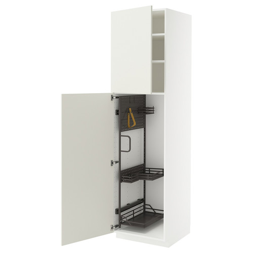 METOD High cabinet with cleaning interior, white/Veddinge white, 60x60x220 cm