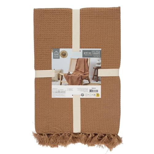 Blanket Throw Waffle 150x200cm, ocher