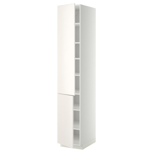 METOD High cabinet with shelves/2 doors, white/Veddinge white, 40x60x220 cm