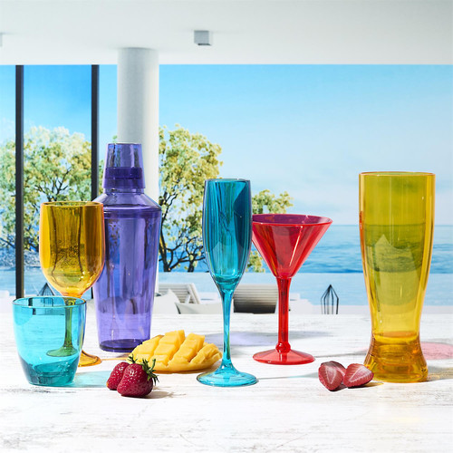 Plastic Drinking Glass 490ml, yellow