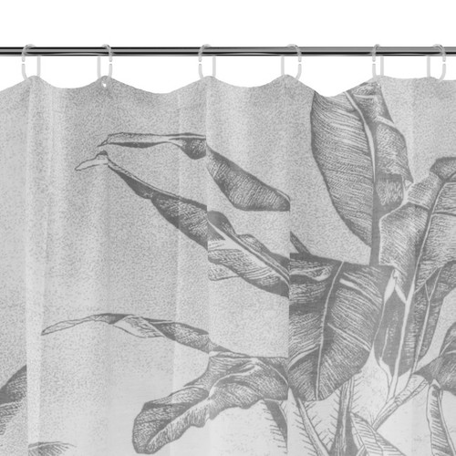 GoodHome Shower Curtain Elland 180 x 200 cm, palms