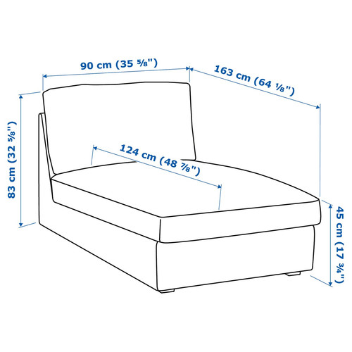 KIVIK Chaise longue, Tibbleby beige/grey