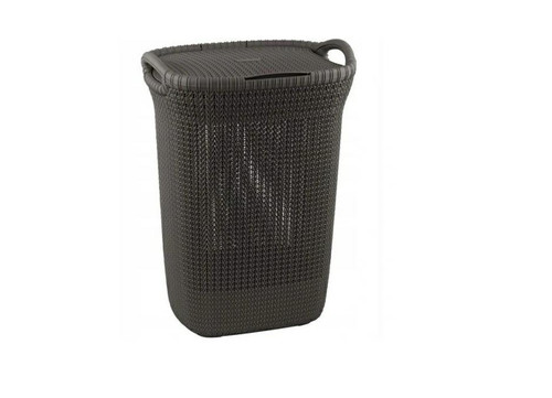 Curver Laundry Basket Knit 57l, brown-grey