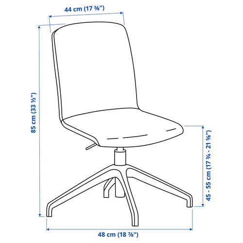 ERFJÄLLET Swivel chair, Gunnared dark grey/black