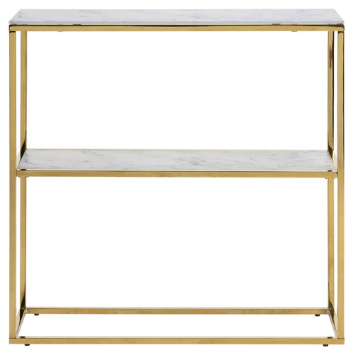 Shelving Unit Console Alisma, marble/gold