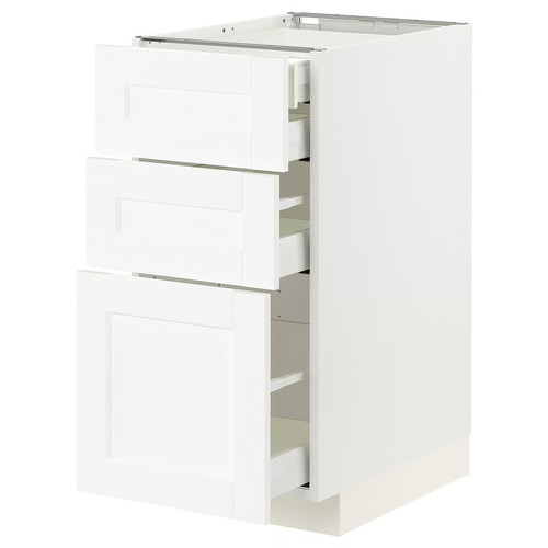 METOD / MAXIMERA Base cb 3 frnts/2 low/1 md/1 hi drw, white Enköping/white wood effect, 40x60 cm