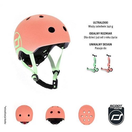 SCOOTANDRIDE XXS-S Helmet for Children 1-5 years, Peach